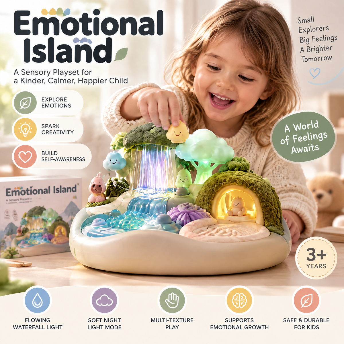 LUNELRS® Emotional Island Light-Up Sensory & Feelings Playset