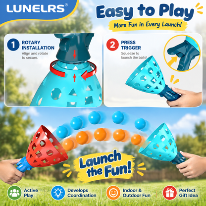 LUNELRS® Kids Catch Ball Game – Throw & Catch Outdoor Toy for Coordination Training and Family Fun