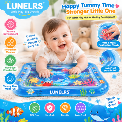 LUNELRS® Baby Water Mat – Interactive Ocean Tummy Time Sensory Toy for Infant Development
