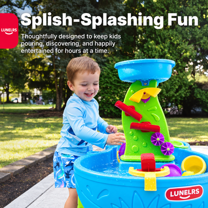 LUNELRS® Kids Water Table – Outdoor Splash Play Center with 13PCS Accessories for Creative Sensory Play