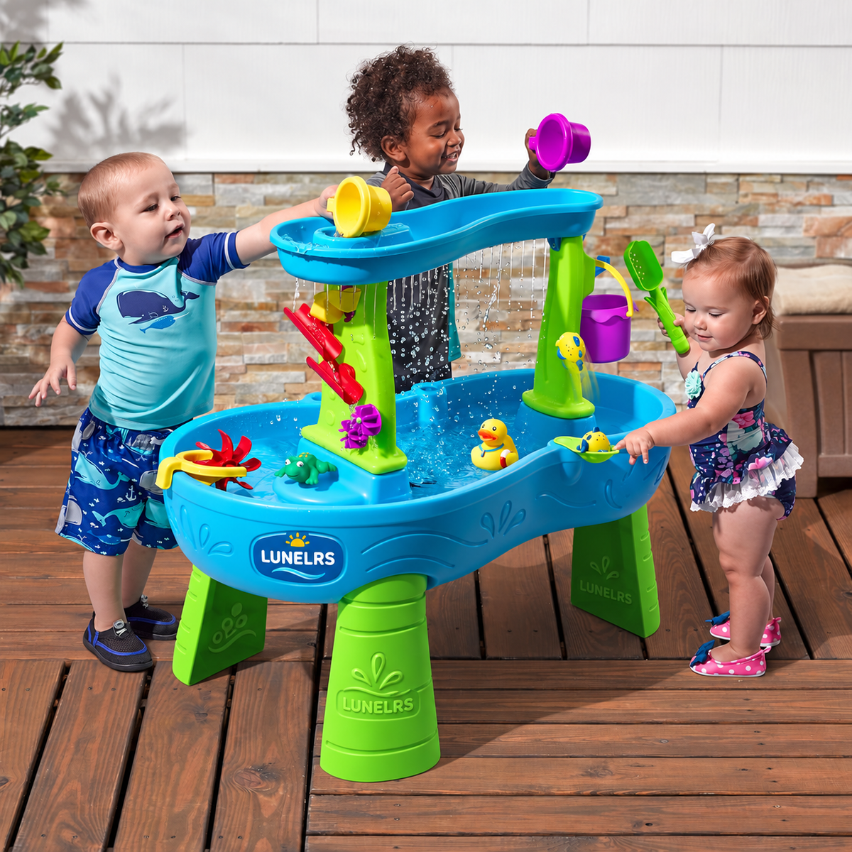 LUNELRS® Kids Water Table – Outdoor Splash Play Center with 13PCS Accessories for Creative Sensory Play
