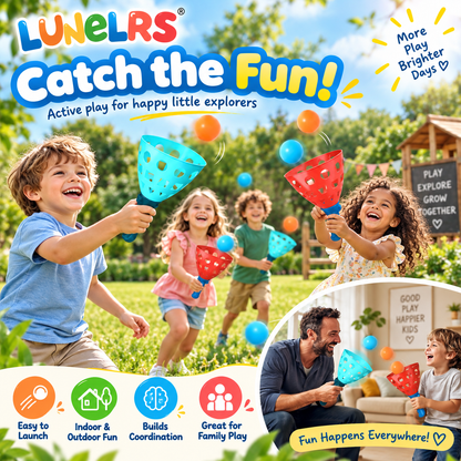 LUNELRS® Kids Catch Ball Game – Throw & Catch Outdoor Toy for Coordination Training and Family Fun